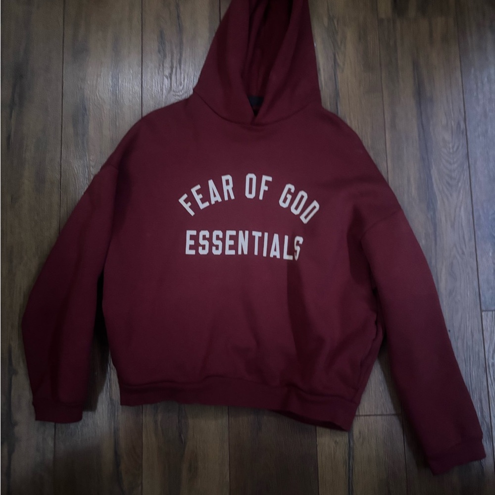 Fear of God Essentials Maroon Hoodie